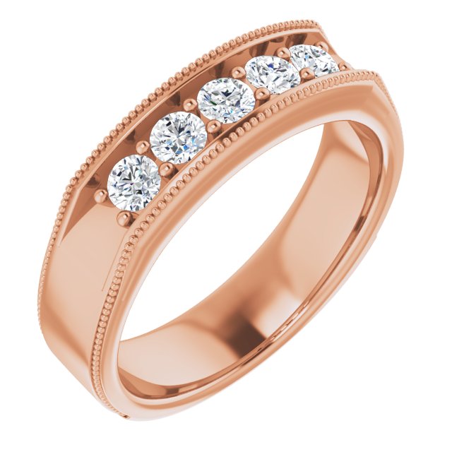5/8 CTW Natural Diamond Milgrain Band