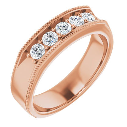 5/8 CTW Natural Diamond Milgrain Band