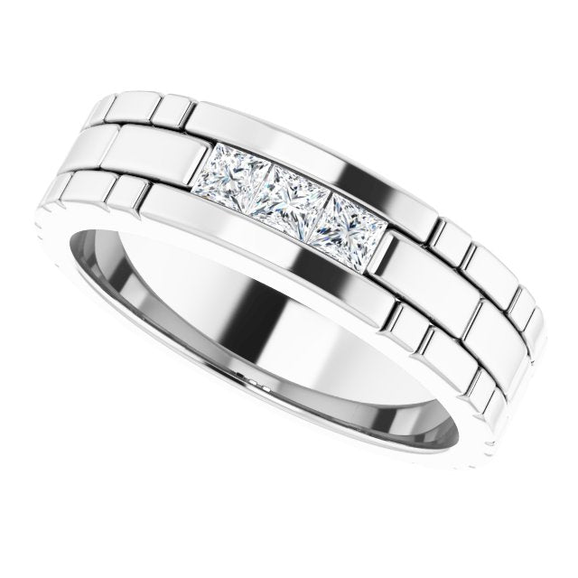 14K White Gold 3/8 CTW Natural Diamond Band