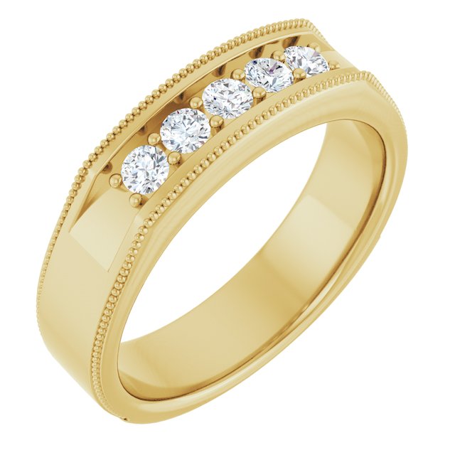 3/8 CTW Natural Diamond Milgrain Band