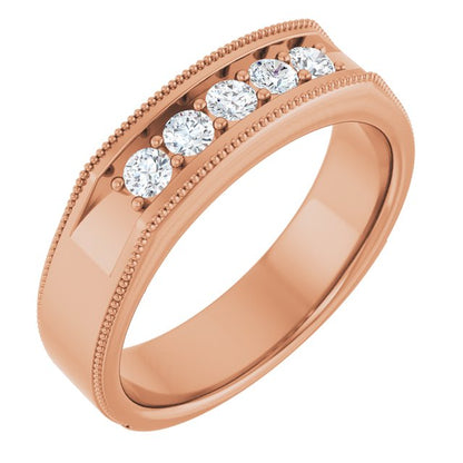 3/8 CTW Natural Diamond Milgrain Band