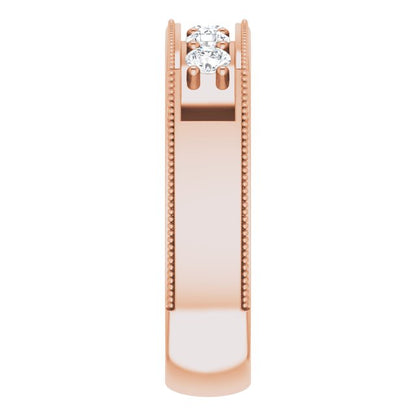5/8 CTW Natural Diamond Milgrain Band