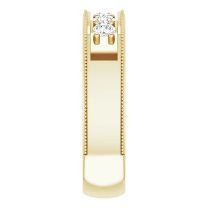 5/8 CTW Natural Diamond Milgrain Band