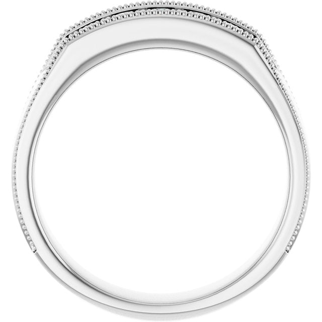 3/8 CTW Natural Diamond Milgrain Band