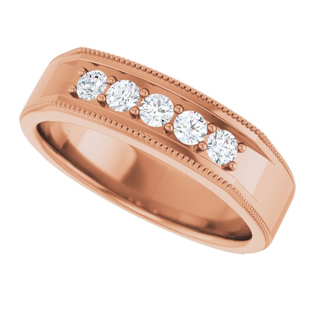 3/8 CTW Natural Diamond Milgrain Band