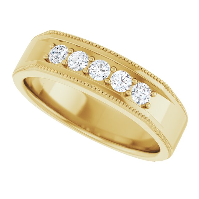 3/8 CTW Natural Diamond Milgrain Band