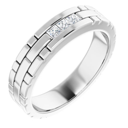 14K White Gold 1/5 CTW Natural Diamond Band