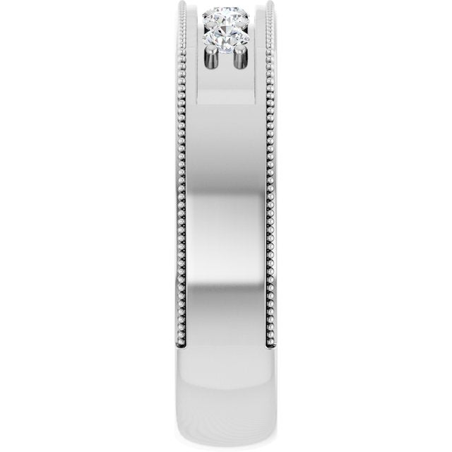 3/8 CTW Natural Diamond Milgrain Band