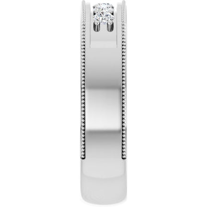 3/8 CTW Natural Diamond Milgrain Band