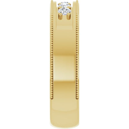 3/8 CTW Natural Diamond Milgrain Band