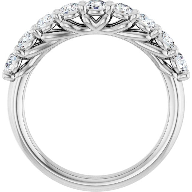 14K White Gold 9/10 CTW Natural Diamond Anniversary Band