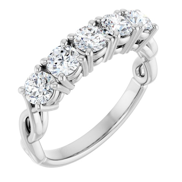 1 1/6 CTW Natural Diamond Five-Stone Anniversary Band
