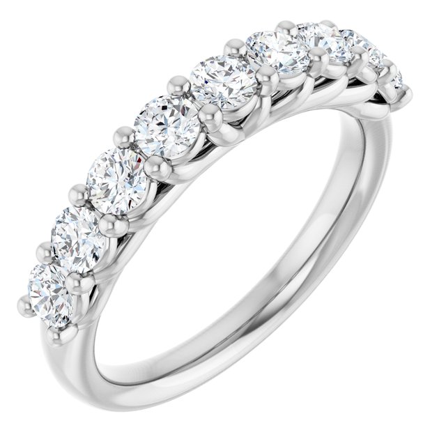 14K White Gold 9/10 CTW Natural Diamond Anniversary Band