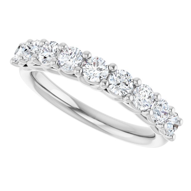 14K White Gold 9/10 CTW Natural Diamond Anniversary Band