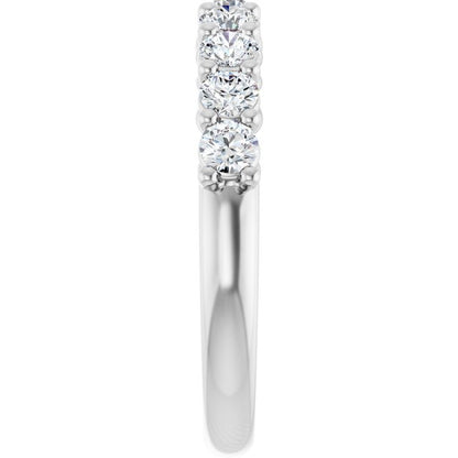 14K White Gold 9/10 CTW Natural Diamond Anniversary Band