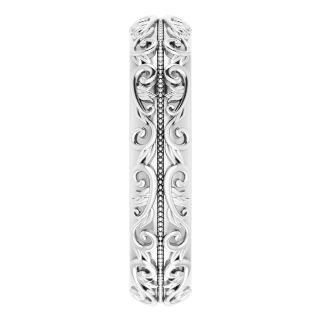 Milgrain Sculptural Half Round Band