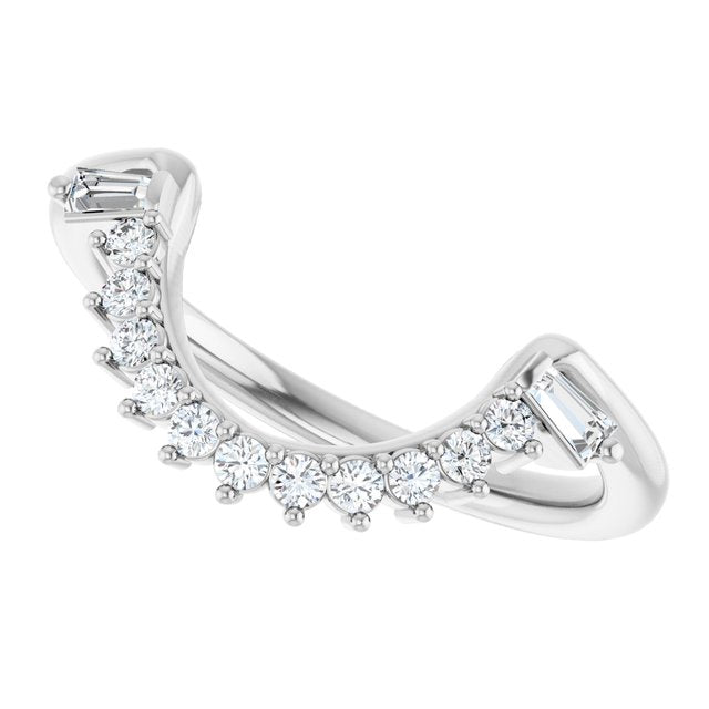 1/5 CTW Natural Diamond Matching Band, 8.4 mm, Double Halo-Style Engagement