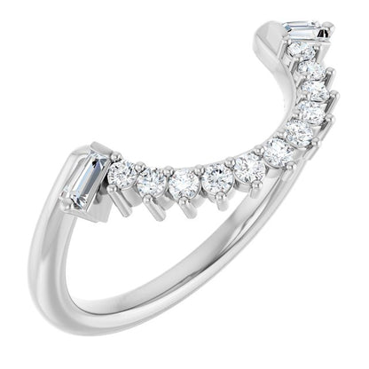 1/5 CTW Natural Diamond Matching Band, 8.4 mm, Double Halo-Style Engagement