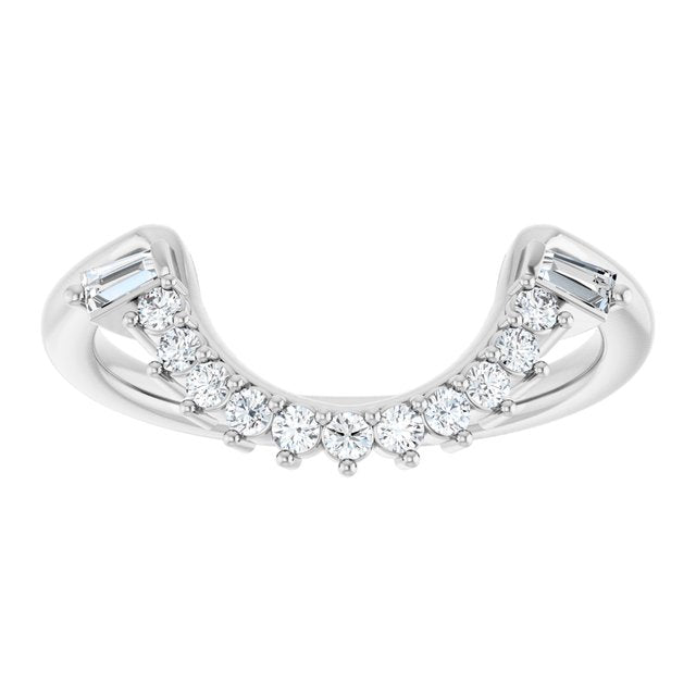 1/5 CTW Natural Diamond Matching Band, 8.4 mm, Double Halo-Style Engagement
