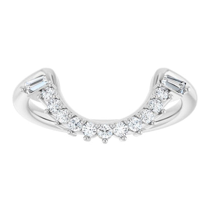 1/5 CTW Natural Diamond Matching Band, 8.4 mm, Double Halo-Style Engagement