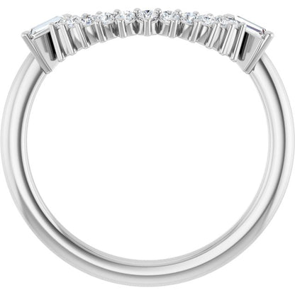 1/5 CTW Natural Diamond Matching Band, 8.4 mm, Double Halo-Style Engagement