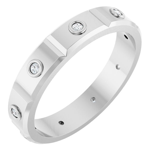 1/10 CTW Mens Natural Diamond Band, 4.5 mm