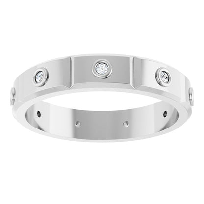 1/10 CTW Mens Natural Diamond Band, 4.5 mm