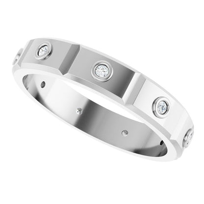 1/10 CTW Mens Natural Diamond Band, 4.5 mm