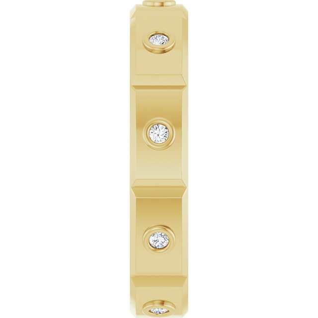 1/8 CTW Mens Natural Diamond Band, 4.5 mm, Bezel-Set Beveled-Edge Geometric