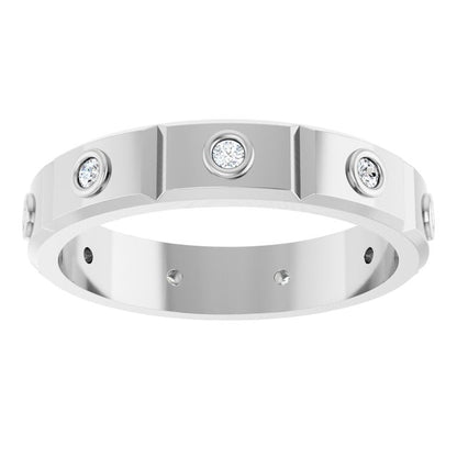 1/6 CTW Mens Natural Diamond Band, 4.8 mm