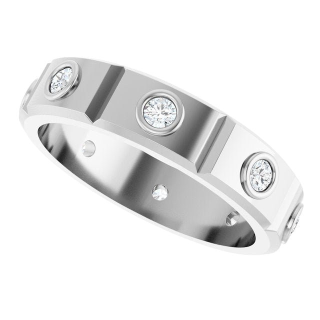 3/8 CTW Mens Natural Diamond Band, 5.5 mm