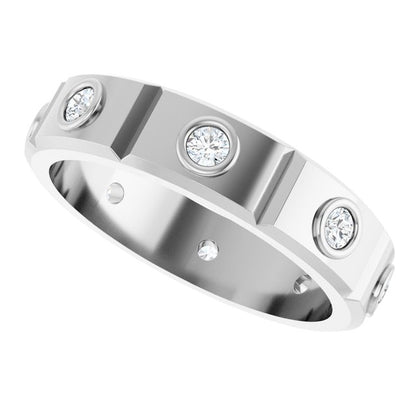 3/8 CTW Mens Natural Diamond Band, 5.5 mm