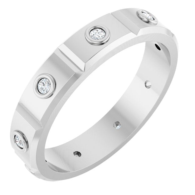 1/6 CTW Mens Natural Diamond Band, 4.8 mm