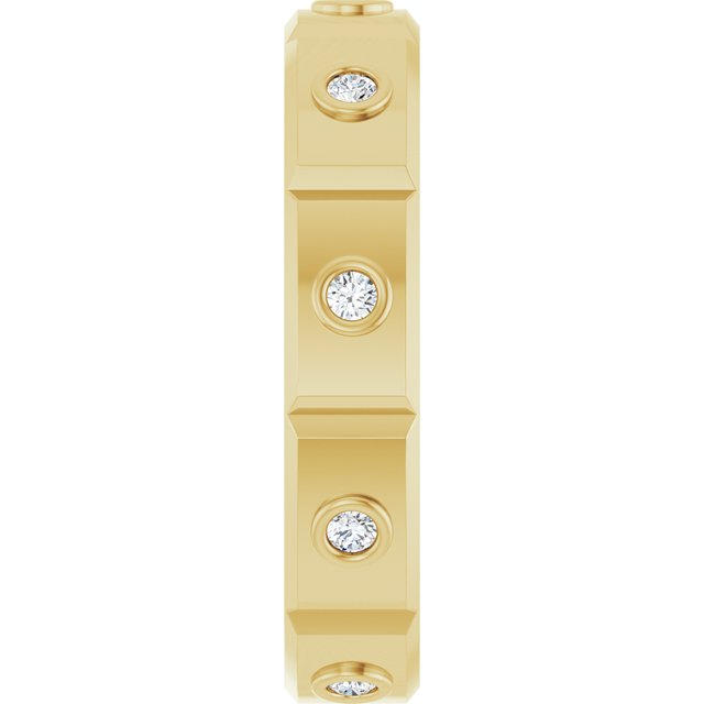 1/6 CTW Mens Natural Diamond Band, 4.8 mm, Bezel-Set Beveled-Edge Geometric