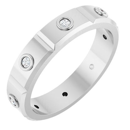 1/6 CTW Natural Diamond Mens Band, 4.7 mm