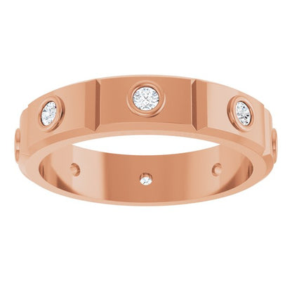 3/8 CTW Mens Natural Diamond Band, 5.3 mm