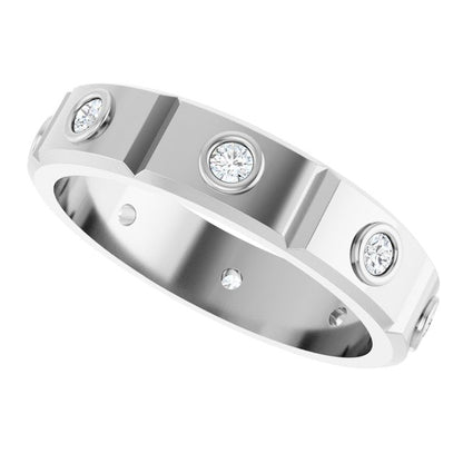 3/8 CTW Mens Natural Diamond Band, 5.5 mm