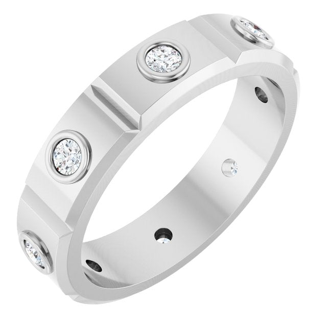 3/8 CTW Mens Natural Diamond Band, 5.3 mm