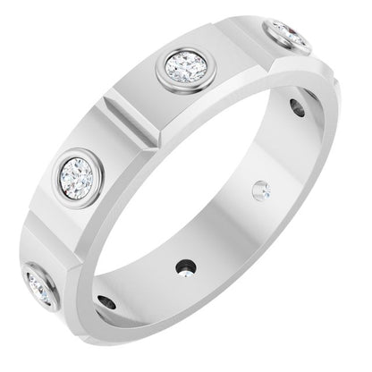 3/8 CTW Mens Natural Diamond Band, 5.3 mm