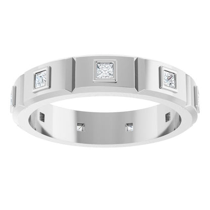 14K White Gold 3/8 CTW Mens Natural Diamond Band