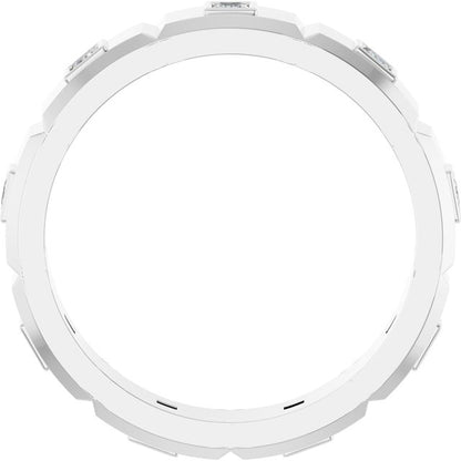 14K White Gold 3/8 CTW Mens Natural Diamond Band