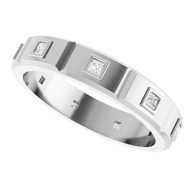 1/4 CTW Mens Natural Diamond Band, 4.8 mm