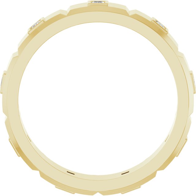 1/6 CTW Mens Natural Diamond Band, 4.8 mm, Bezel-Set Beveled-Edge Geometric