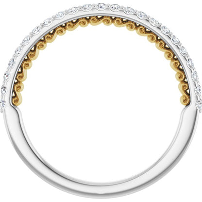 14K White/Yellow Gold 1/5 CTW Natural Diamond Anniversary Band