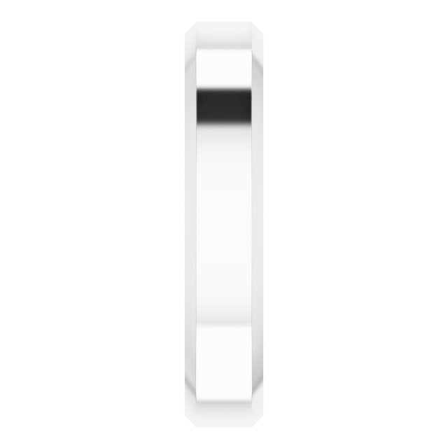 Beveled-Edge Comfort-Fit Flat Band, 4 mm