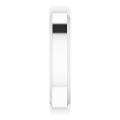 Beveled-Edge Comfort-Fit Flat Band, 4 mm