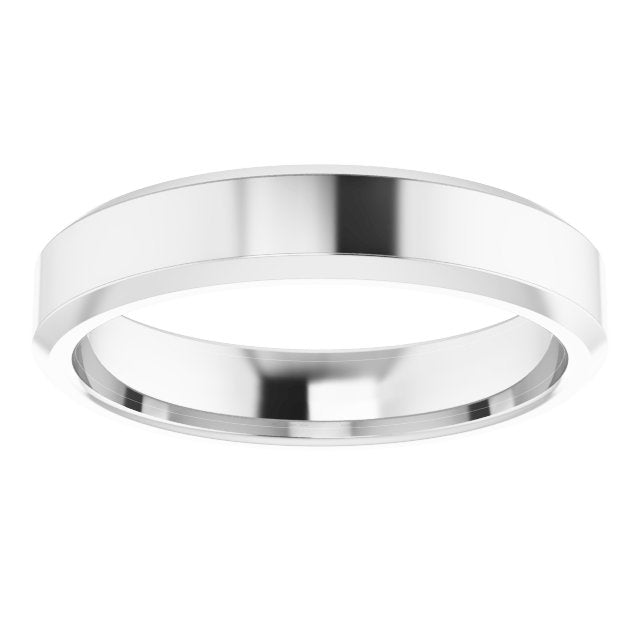 Beveled-Edge Comfort-Fit Flat Band, 4 mm