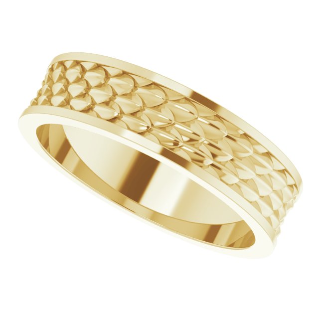 14K Yellow Gold Scale Patterned Band