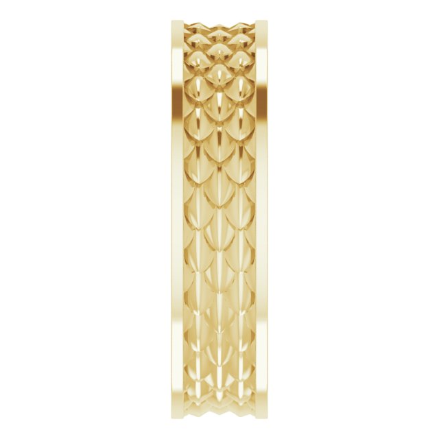 14K Yellow Gold Scale Patterned Band