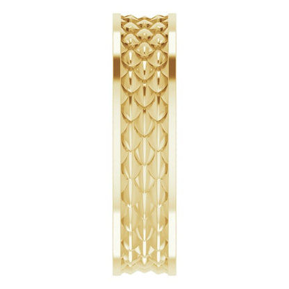 14K Yellow Gold Scale Patterned Band